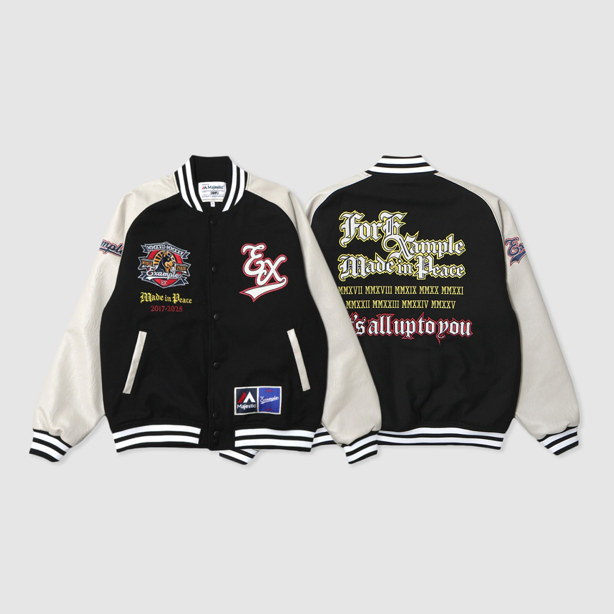 MAJESTIC x EXAMPLE VARSITY JACKET