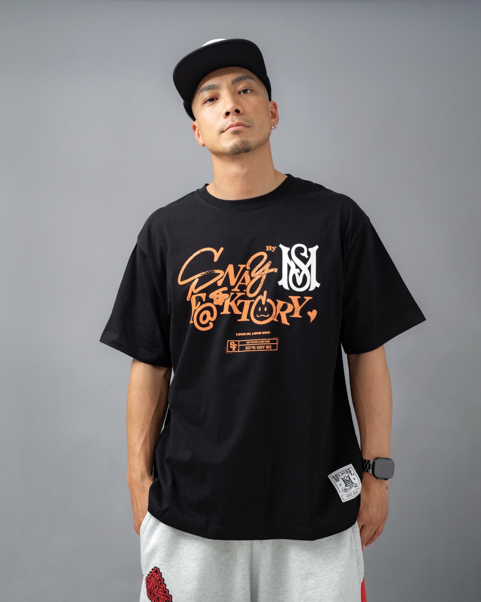 SWAY ロゴ プリント Tシャツ ブラック Sサイズ SWAY FACTORY by MFC STORE