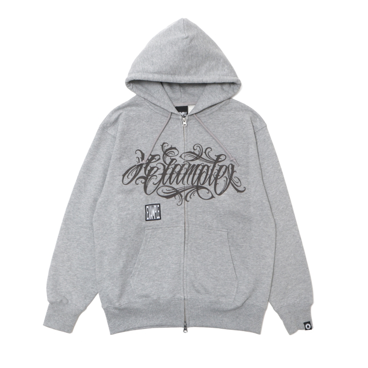 ZIP HOODIE グレー フロント