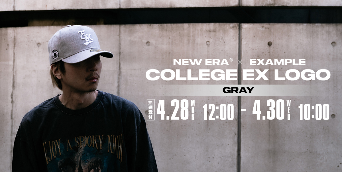 NEW ERA x EXAMPLE PC 59FIFTY COLLEGE EX LOGO CAP GRAY