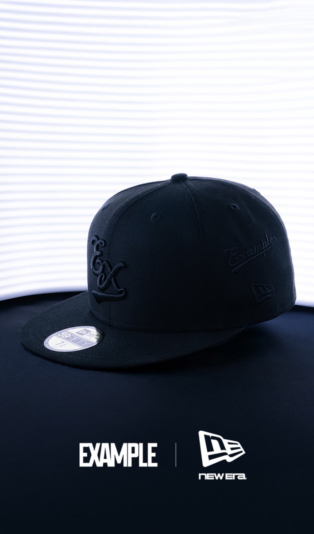 NEW ERA x EXAMPLE 59FIFTY COLLEGE EX LOGO CAP / BLACK