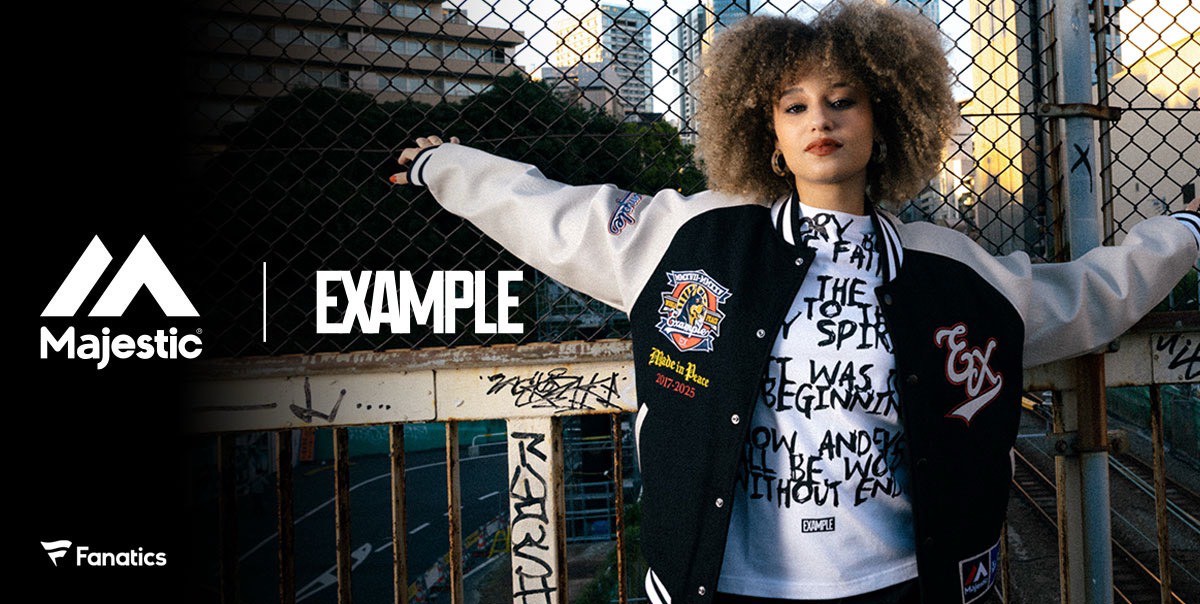 MAJESTIC x EXAMPLE VARSITY JACKET MAJESTIC x EXAMPLE VARSITY JACKET