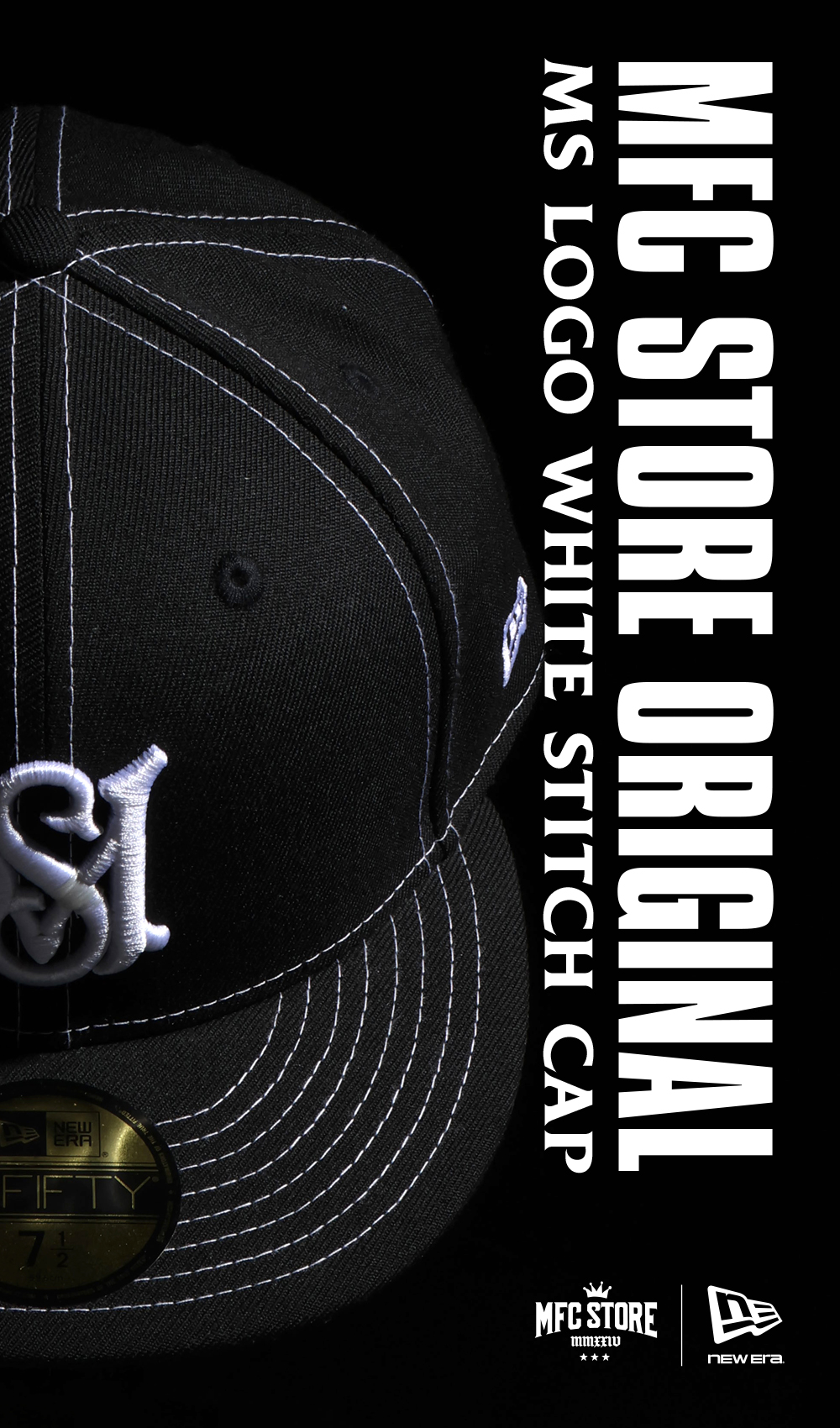 NEW ERA x MFC STORE ORIGINAL 59FIFTY MS LOGO WHITE STITCH CAP