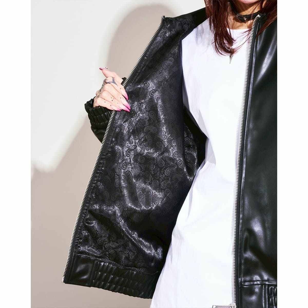 Super green Faux Leather Jacket | MFC STORE OFFICIAL ONLINESTORE
