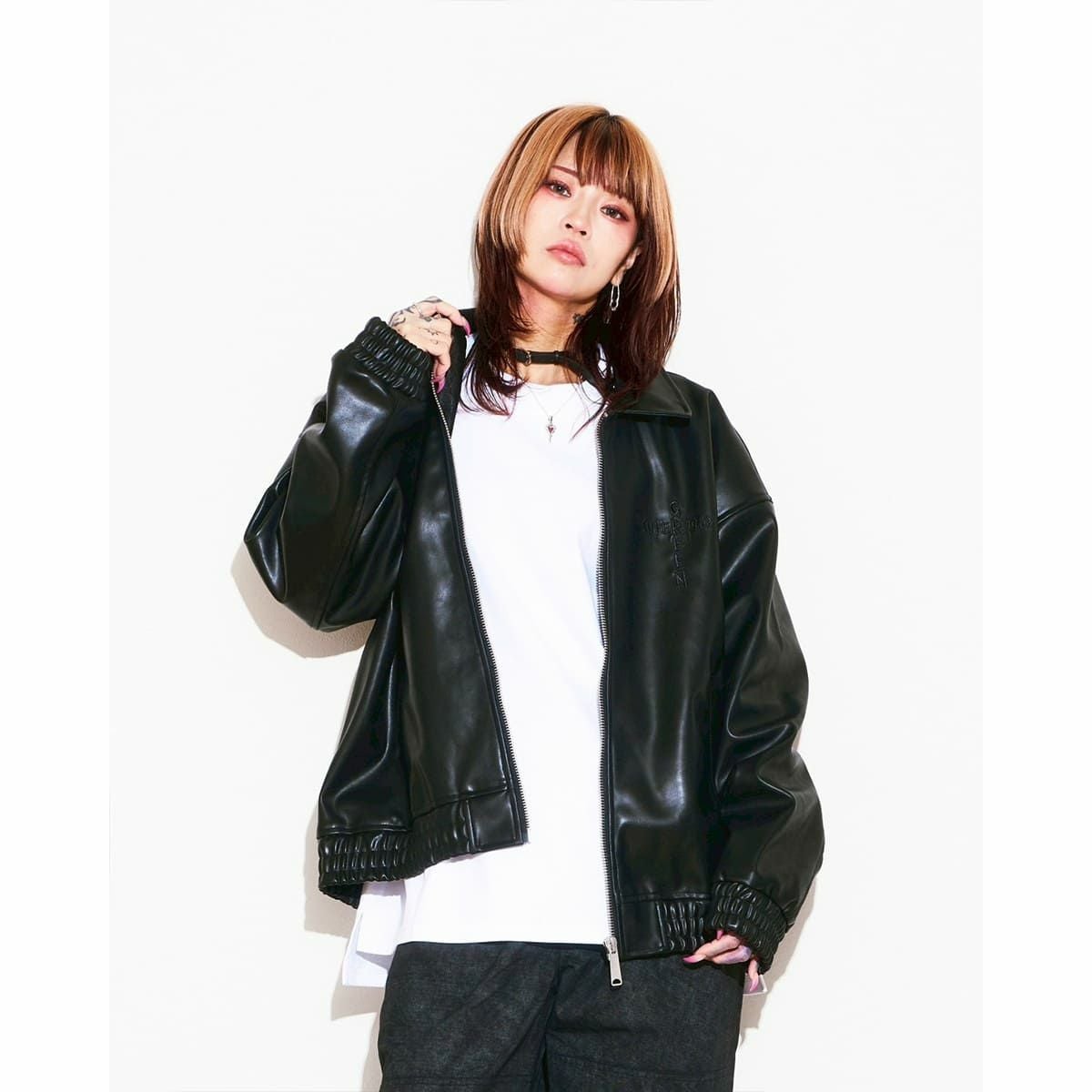 Super green Faux Leather Jacket | MFC STORE OFFICIAL ONLINESTORE