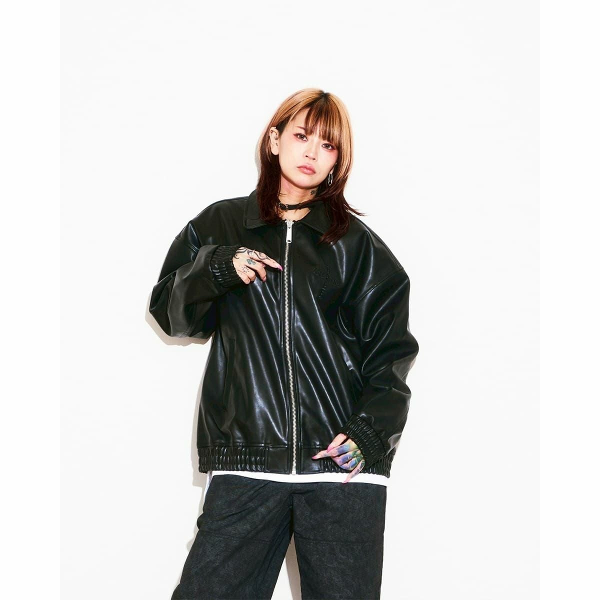 Super green Faux Leather Jacket | MFC STORE OFFICIAL ONLINESTORE