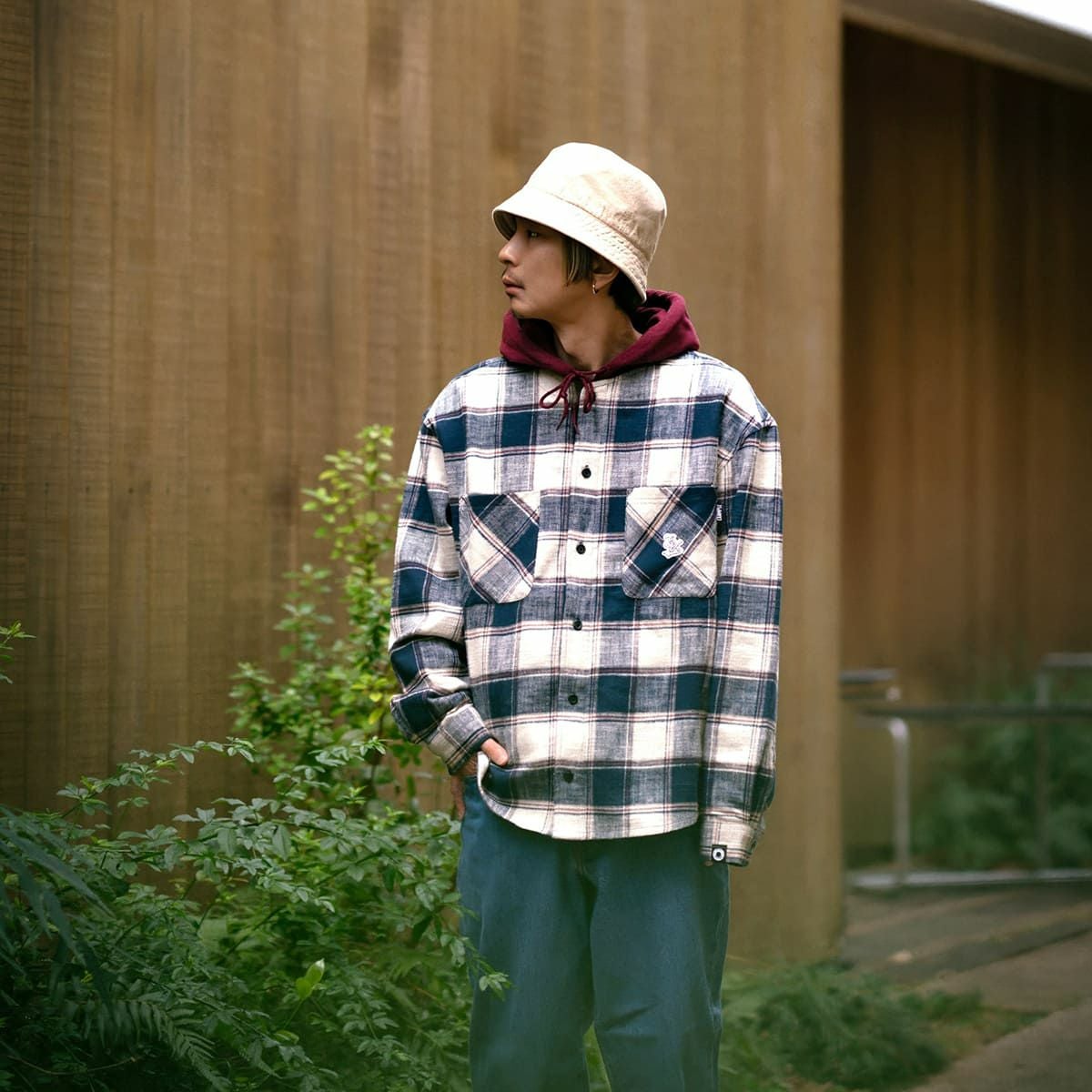 EXAMPLE FLANNEL NO-COLLAR L/S SHIRT | MFC STORE OFFICIAL ONLINESTORE