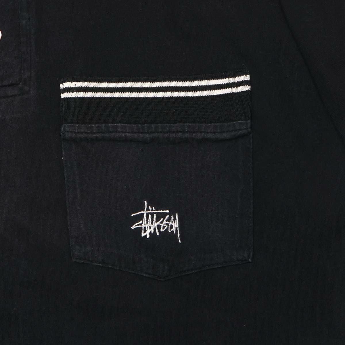 Stussy 90s White Tag Stock-Logo POLO-Shirts Black / STS1416 | MFC