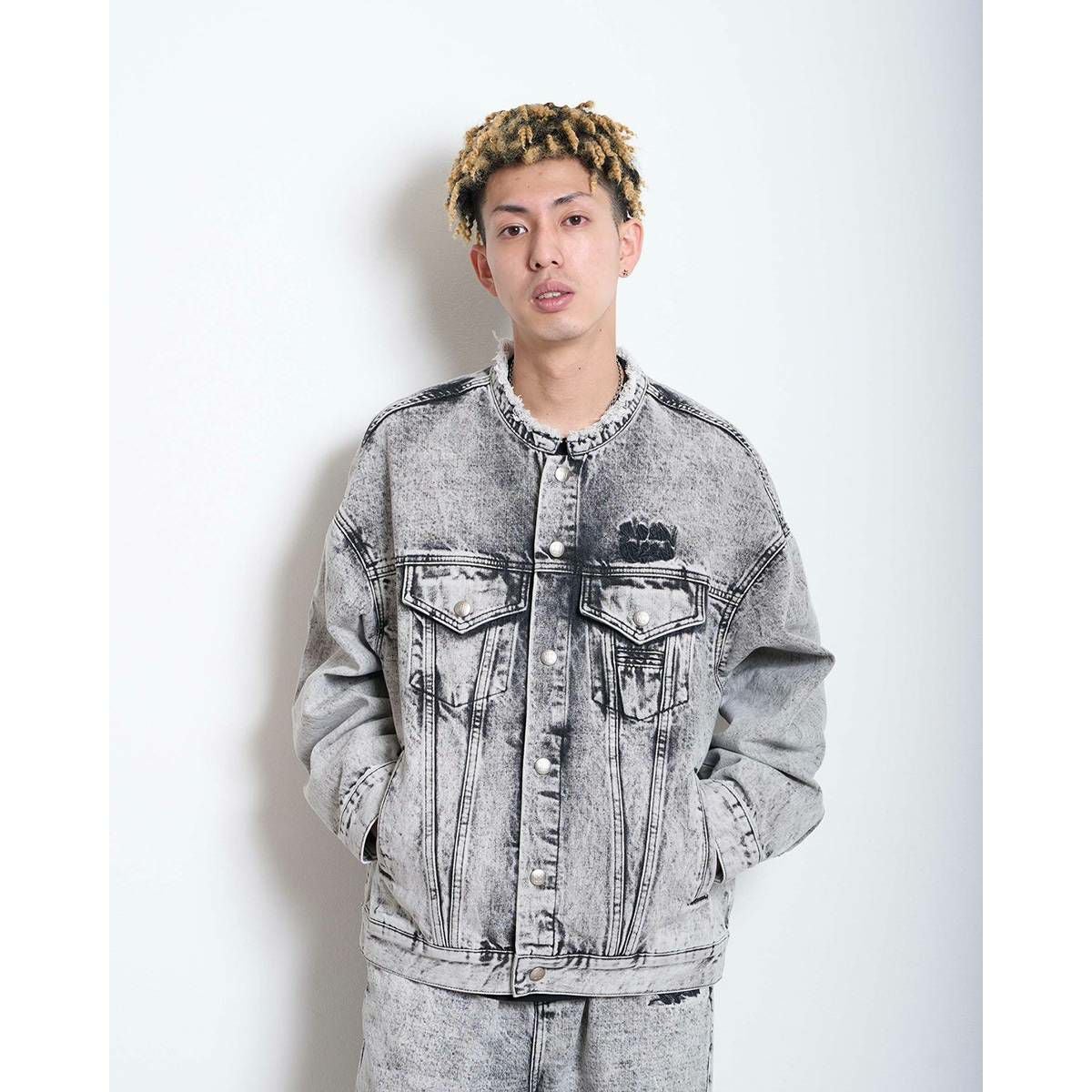 Super green SG Collarless denim jacket | MFC STORE OFFICIAL