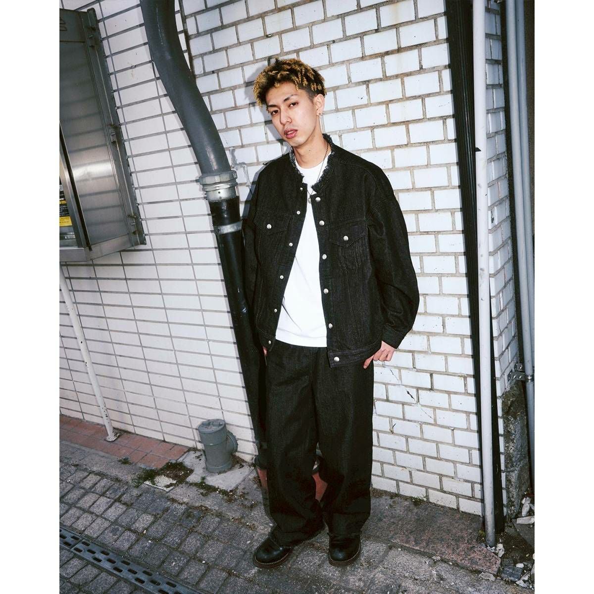 Super green SG Collarless denim jacket | MFC STORE OFFICIAL