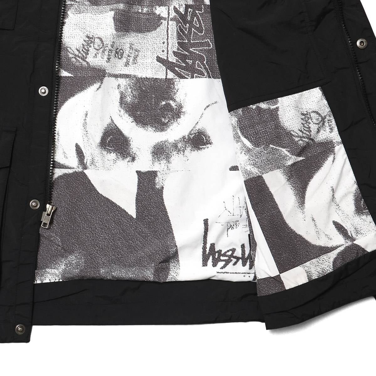 Stussy 00s ZIP Hood-JACKET Multi-Photo Collage BLACK / STS1894