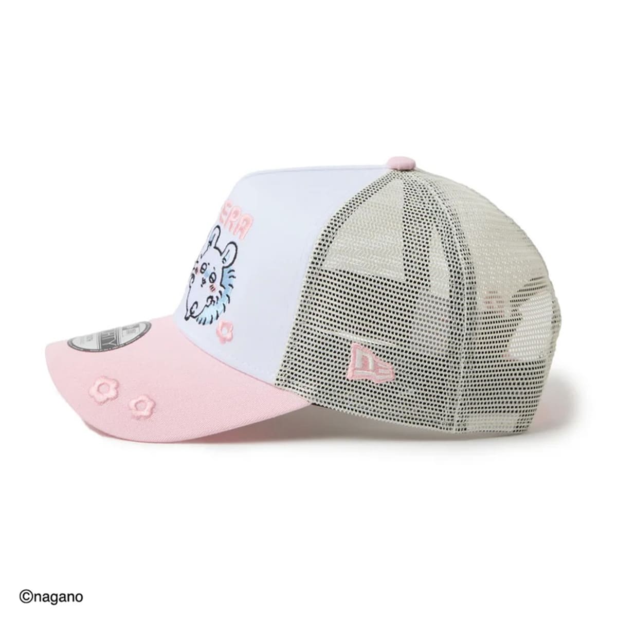 こむぎ　ホワホワさん帽子（ミント）（ピンク） NEW ERA YOUTH 9FORTY A-FRAME TRUCKER ちいかわ / モモンガ・古本屋
