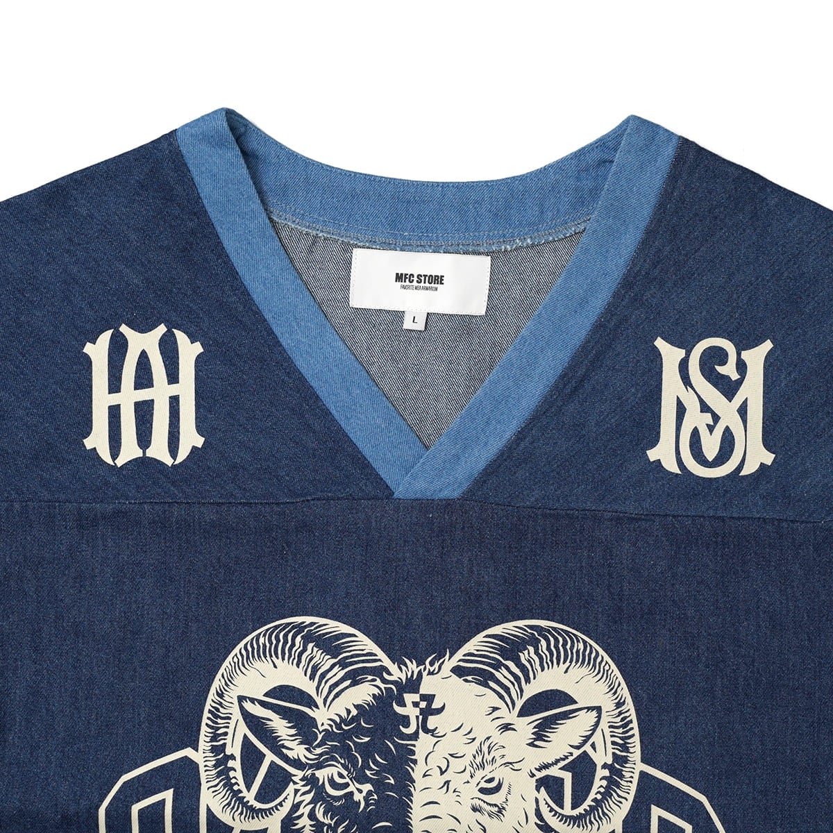 浜崎あゆみ x MFC STORE DENIM FOOTBALL JERSEY ayumi hamasaki x MFC STORE DENIM FOOTBALL JERSEY | MFC STORE