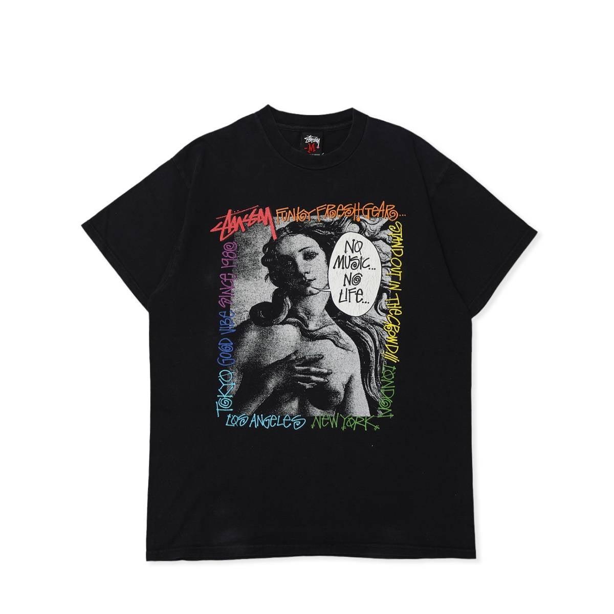 Stussy Black&Red-Tag Venus No Music,No Life TEE BLACK / STS2015