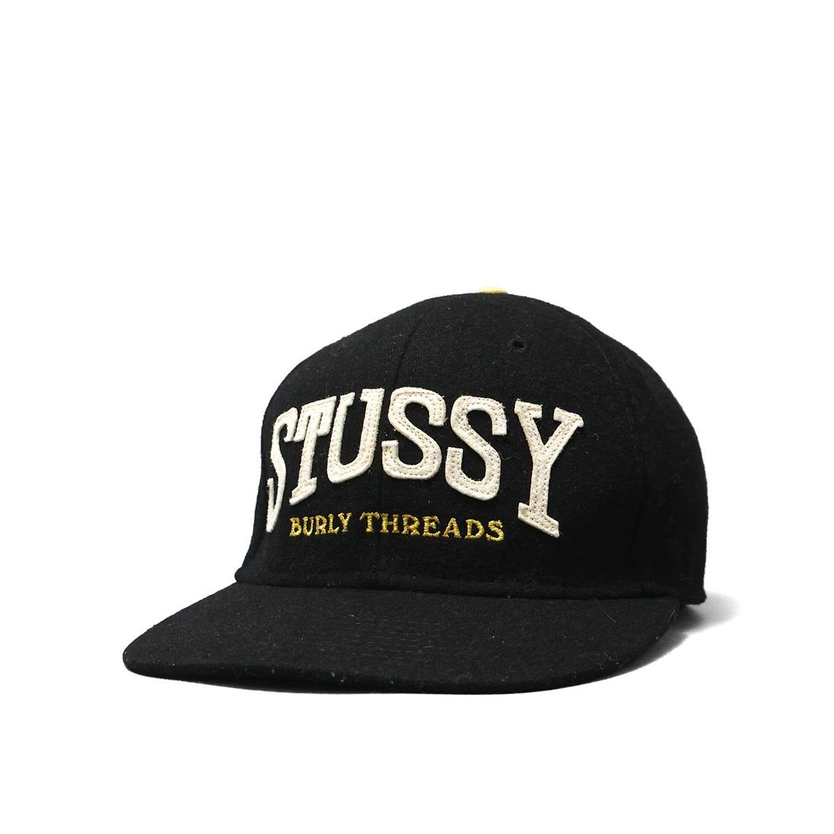 Stussy HATS-Tag Wool Arch-Logo BURLY THREADS CAP BLACK / STS2047