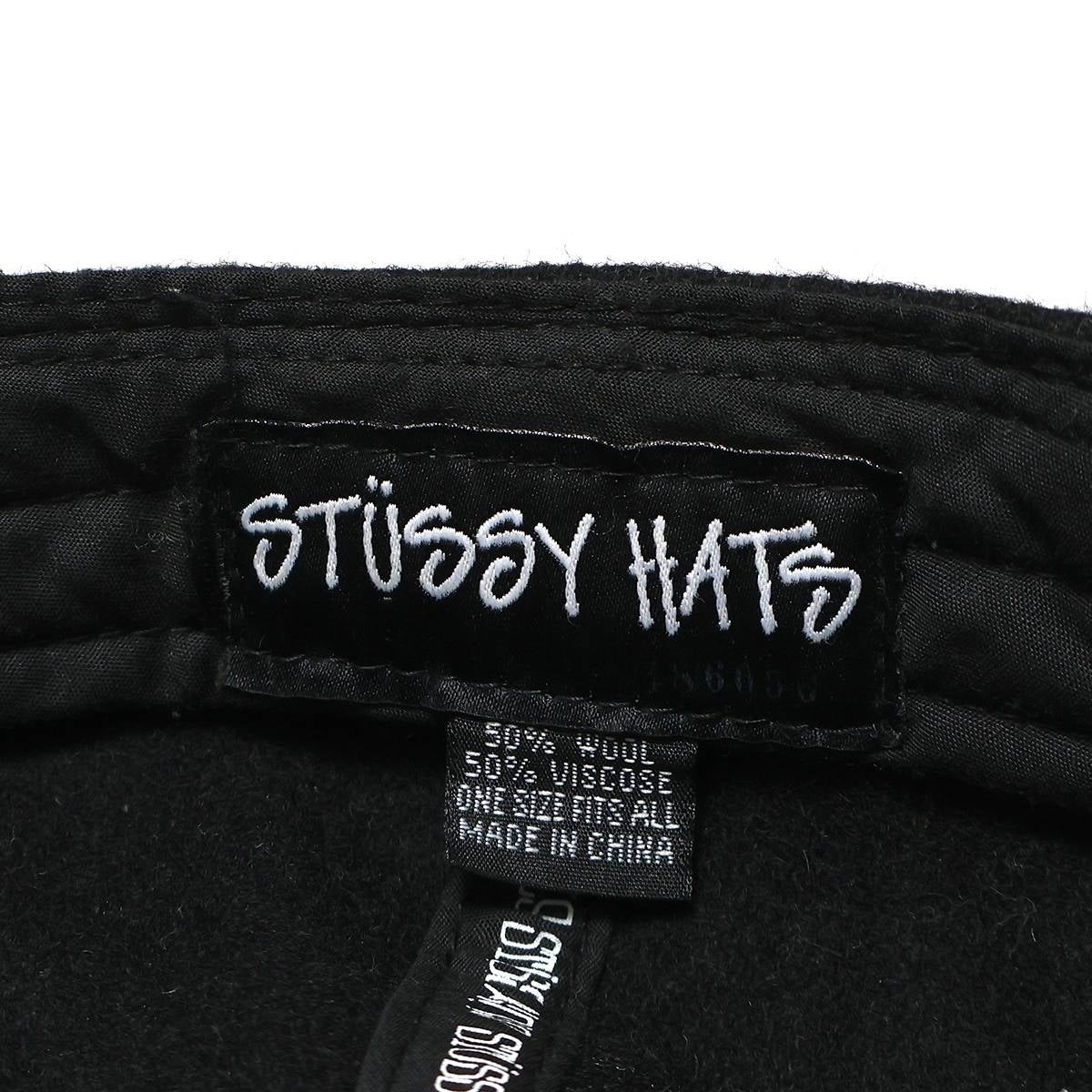 Stussy HATS-Tag Wool Arch-Logo BURLY THREADS CAP BLACK / STS2047