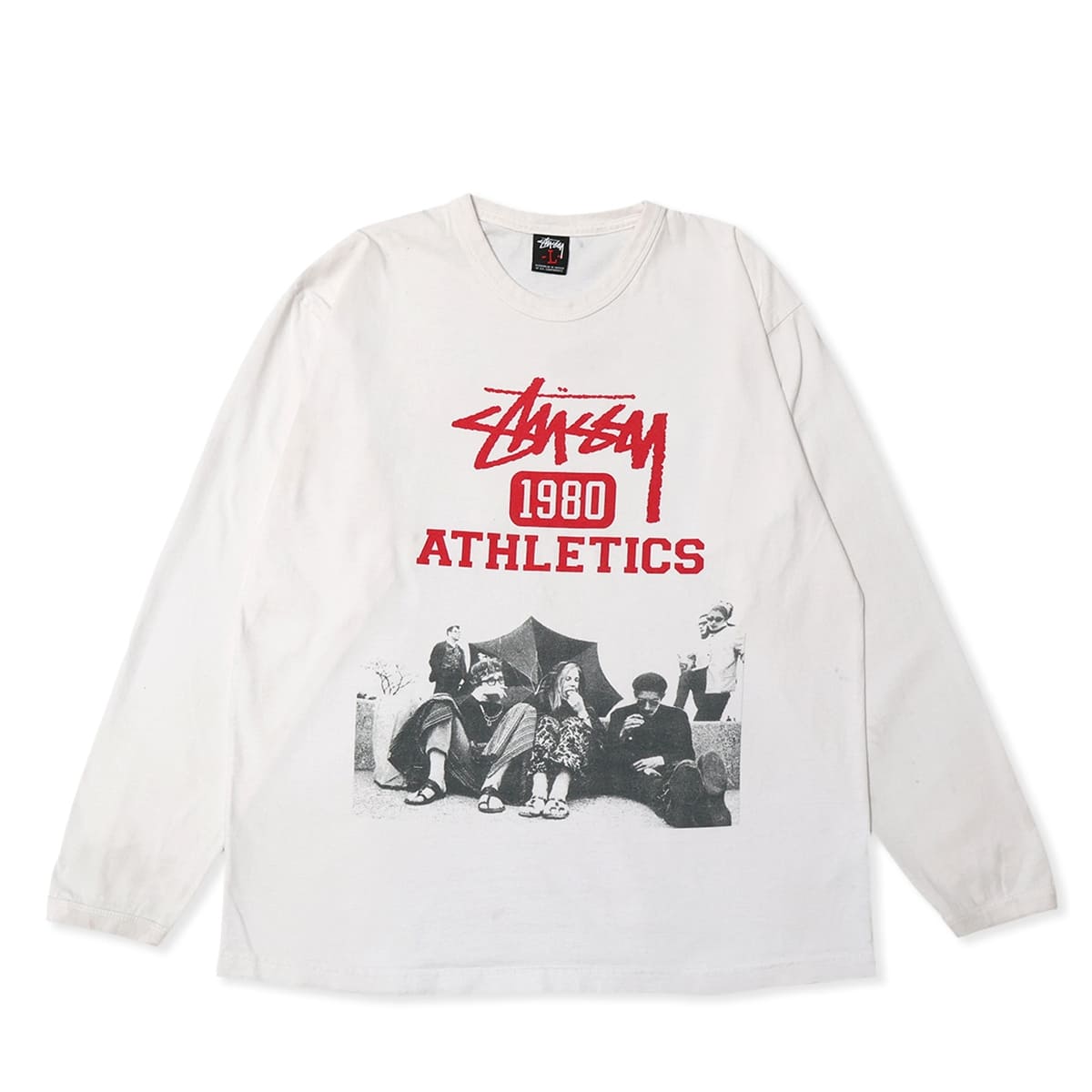 Stussy Black＆Red-Tag 1980 ATHLETCS L/S Shirt WHITE | MFC STORE