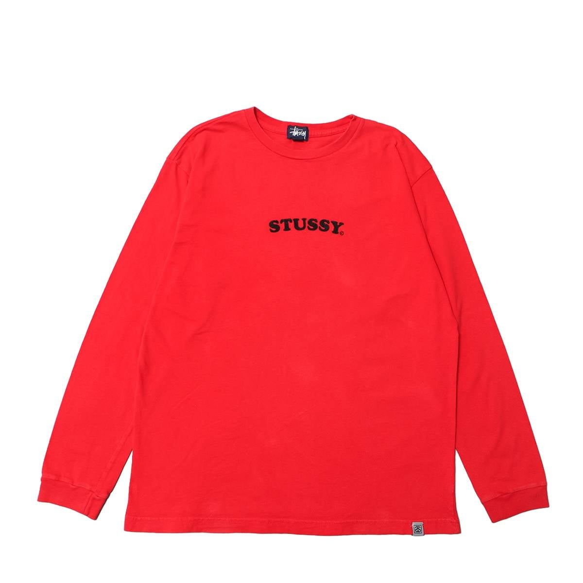 Stussy 90s Navy-Tag Made in USA Arch-Logo L/S SHIRTS RED | MFC