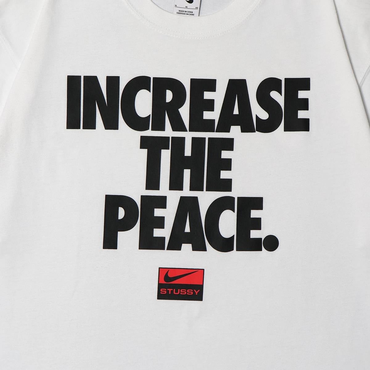 Stussy NIKE Collaboration INCREASE THE PEACE TEE WHITE / STS2245