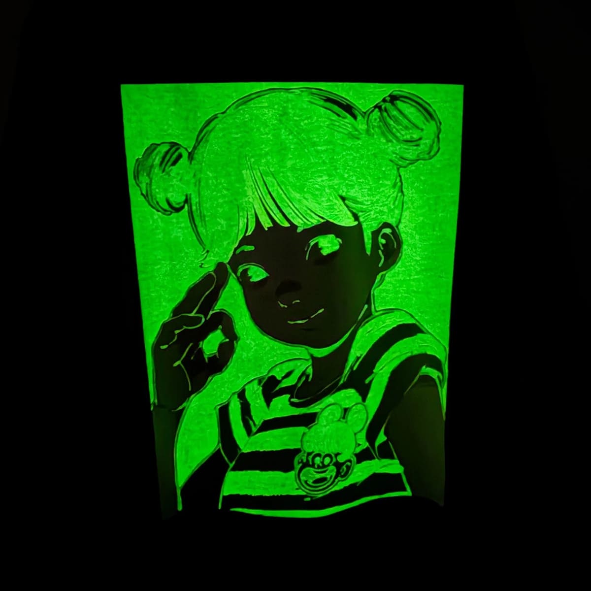お問い合わせ商品】over print POP ART pigment Tee Ver:23 GLOW IN