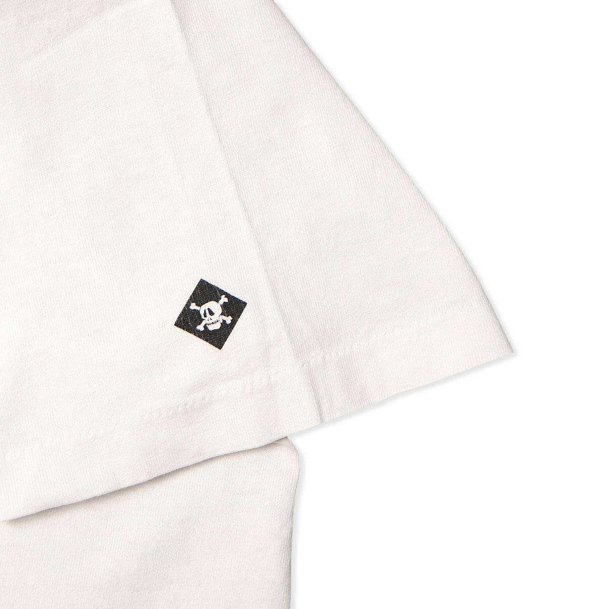 Stussy 90s Navy-Tag Made in USA NYC Skull＆Crossborn TEE WHITE