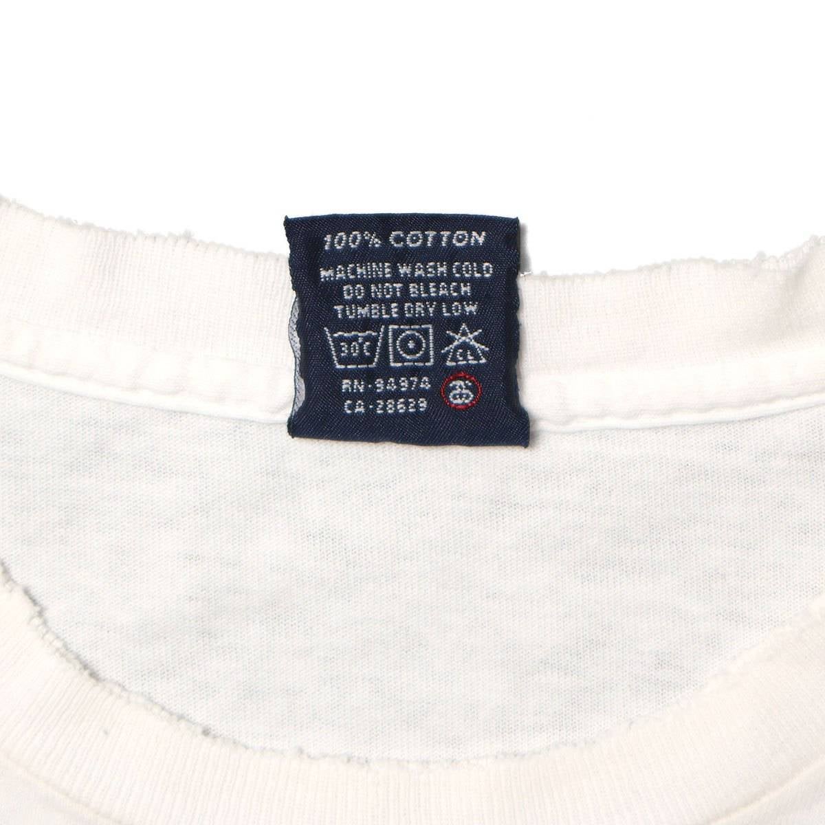 Stussy 90s Navy-Tag Made in USA NYC Skull＆Crossborn TEE WHITE