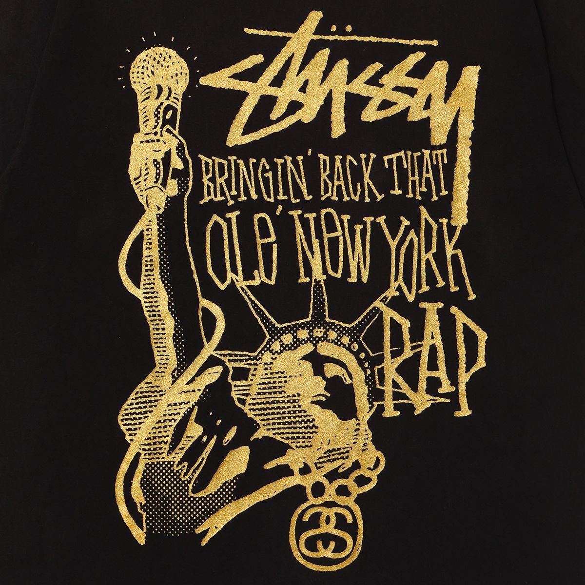 Stussy Black&Red-Tag N.Y. Statue of Liberty SS-Link TEE BLACK