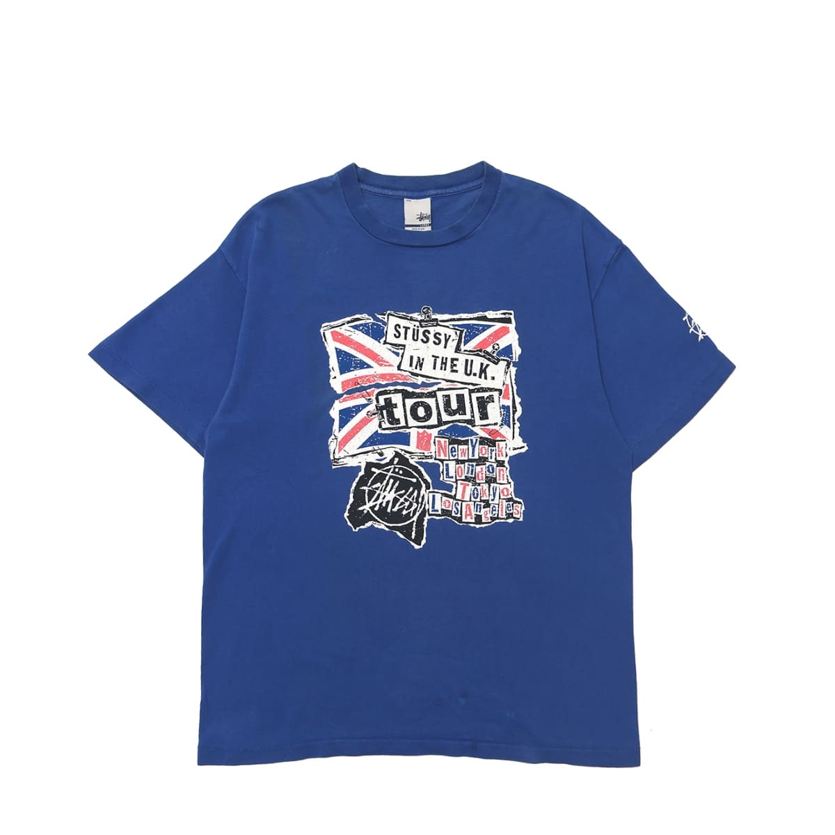 Stussy Silver-Tag Made in USA Stussy In The U.K. TEE BLUE