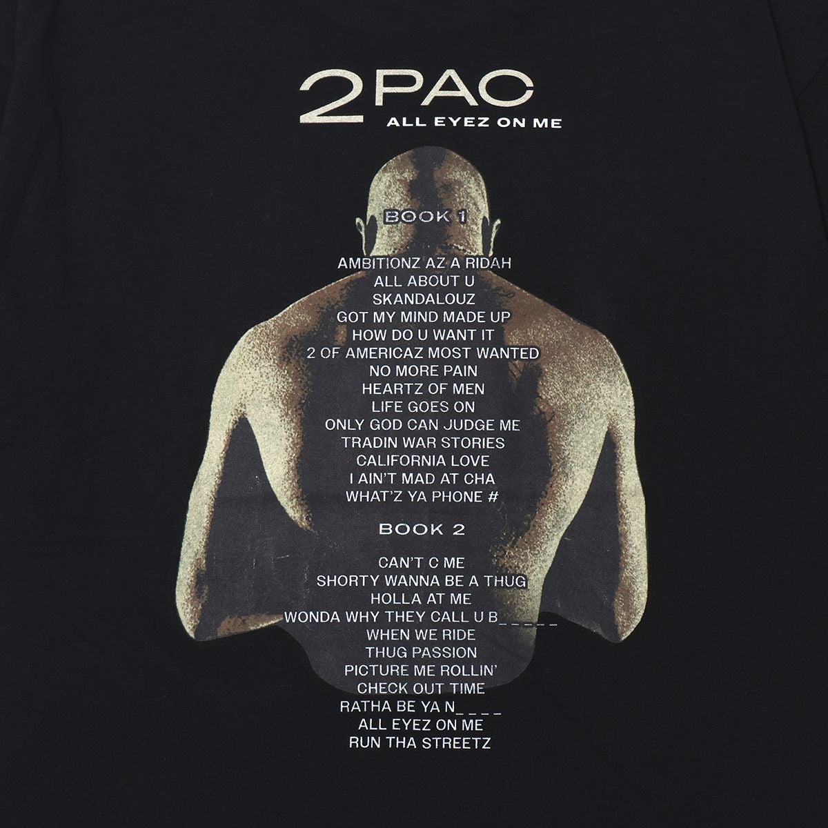 U/MUSIC TUPAC ALL EYEZ ON ME TRACK LIST S/S TEE / UM-A26-0000-042
